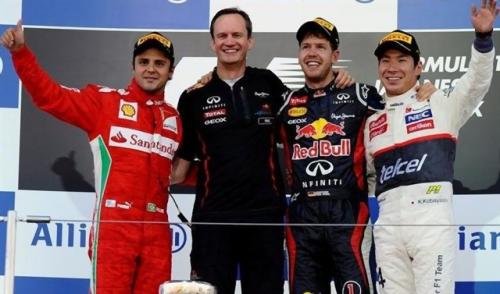 Massa - Paul Monaghan-Vettel-Kobayashi